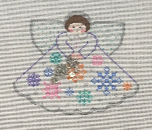click here to view larger image of Snowflake Angel w/Charms (hand painted canvases)