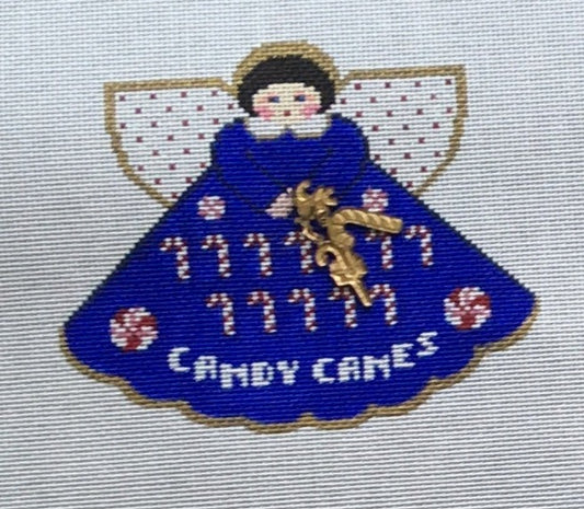 click here to view larger image of Candy Cane Angel w/Charms (hand painted canvases)