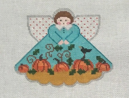 click here to view larger image of Pumpkin Patch Angel w/Charms (hand painted canvases)