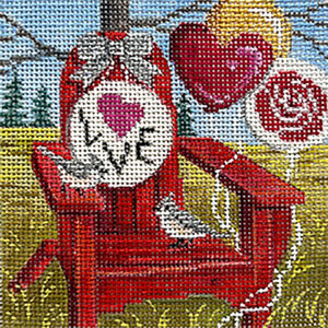 click here to view larger image of Valentines Adirondack Chair (hand painted canvases)