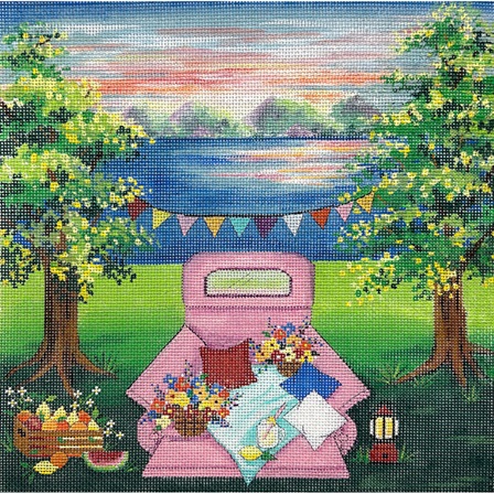 click here to view larger image of Pink Picnic (hand painted canvases)