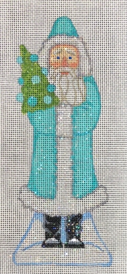 click here to view larger image of Teal Belsnickle Santa (hand painted canvases)