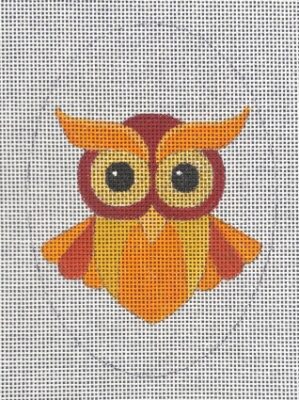 click here to view larger image of Orange Owl Oval (hand painted canvases)