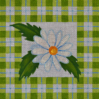 click here to view larger image of Daisy w/Plaid Border (hand painted canvases)