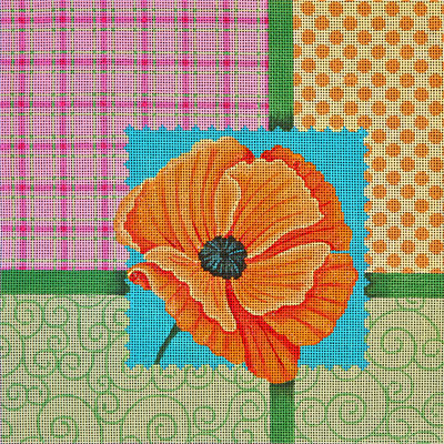 click here to view larger image of Scrapbooking Poppy (hand painted canvases)