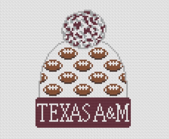 click here to view larger image of Football Beanie - Texas A & M (hand painted canvases)