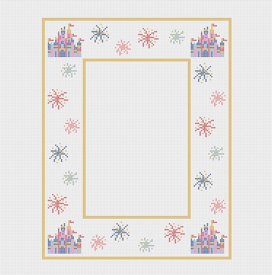 click here to view larger image of Castle w/Fireworks Frame (hand painted canvases)