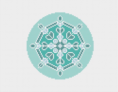 click here to view larger image of Dark Teal Snowflake 2 (hand painted canvases)