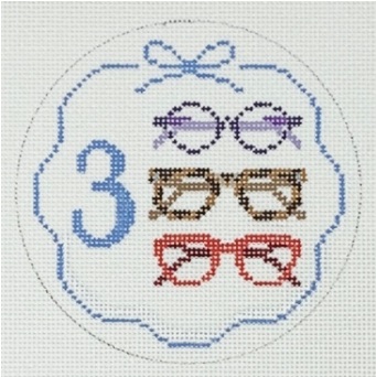click here to view larger image of 12 Days of Needlepoint - 3 Spectacles (hand painted canvases)