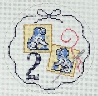 click here to view larger image of 12 Days of Needlepoint - 2 Foo Dog Needle Minders (hand painted canvases)