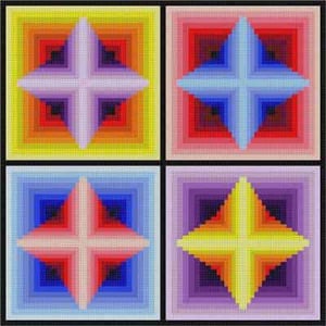 click here to view larger image of Geometric Squares (hand painted canvases)