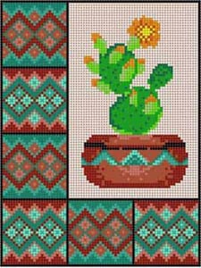 click here to view larger image of Cactus and Border #6 (hand painted canvases)