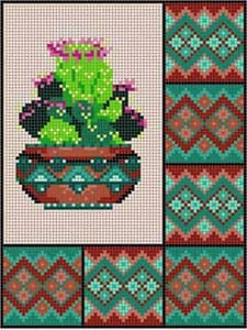 click here to view larger image of Cactus and Border #4 (hand painted canvases)