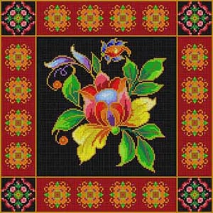 click here to view larger image of Ethnic Floral (hand painted canvases)