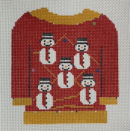 click here to view larger image of Snowman Sweater (hand painted canvases)