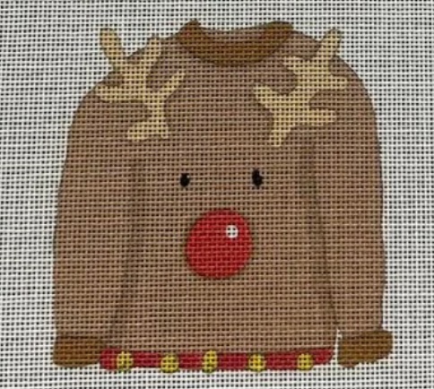click here to view larger image of Reindeer Sweater (hand painted canvases)