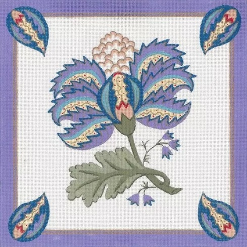 click here to view larger image of Turkish Design/Lavender Border (hand painted canvases)