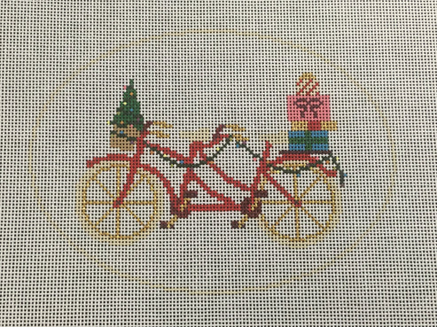 click here to view larger image of Christmas Tandem Bike (hand painted canvases)