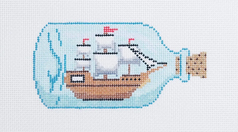 click here to view larger image of Ship in a Bottle (hand painted canvases)