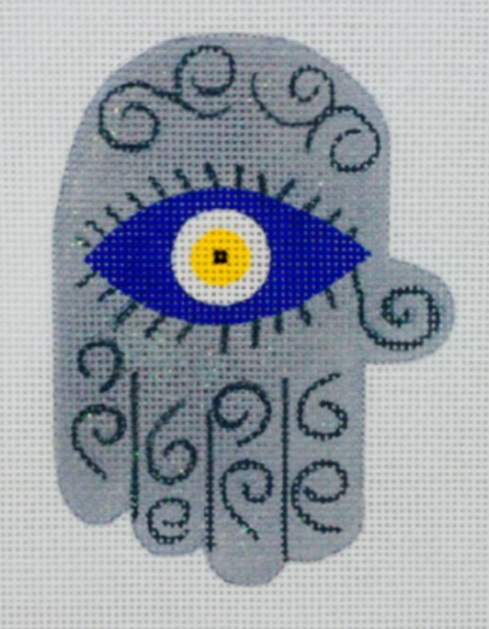 click here to view larger image of Hamsa w/Bead (hand painted canvases)