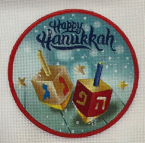 click here to view larger image of Hanukkah Ornament - HH4 (hand painted canvases)