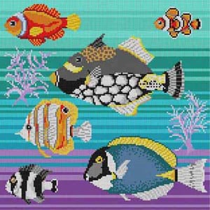 click here to view larger image of Tropical Fish (hand painted canvases)