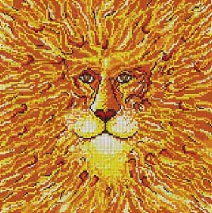 click here to view larger image of Sunburst Lion (hand painted canvases)