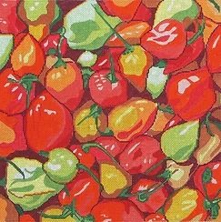 click here to view larger image of Farmers Market - Peppers (hand painted canvases)