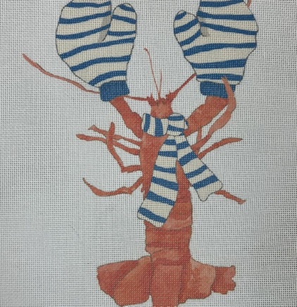 click here to view larger image of Lobster w/Mittens (hand painted canvases)
