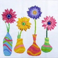click here to view larger image of Floral Friends 1 (hand painted canvases)