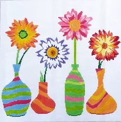click here to view larger image of Floral Friends 2 (hand painted canvases)