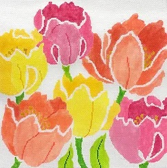 click here to view larger image of Spring Tulips (hand painted canvases)