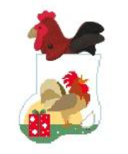 click here to view larger image of Rooster w/Rooster Mini Sock (hand painted canvases)
