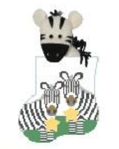click here to view larger image of Two Zebras w/Zebra Mini Sock (hand painted canvases)