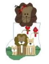 click here to view larger image of Lion Family w/Lion Mini Sock (hand painted canvases)