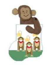click here to view larger image of Monkeys w/Monkey Mini Sock (hand painted canvases)