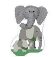 click here to view larger image of Two Elephants w/Elephant Mini Sock (hand painted canvases)