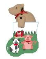 click here to view larger image of Barnyard w/Pig Mini Sock (hand painted canvases)