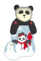 click here to view larger image of Panda Snowman w/Panda Mini Sock (hand painted canvases)