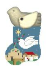 click here to view larger image of Bethlehem w/Dove Mini Sock (hand painted canvases)