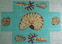 click here to view larger image of Nautilus Shells III Brick Cover   (hand painted canvases)