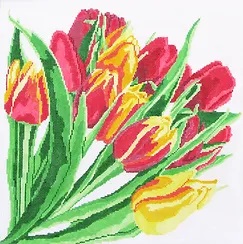 click here to view larger image of Red and Yellow Tulips (hand painted canvases)