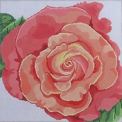 click here to view larger image of Coral Rose (hand painted canvases)