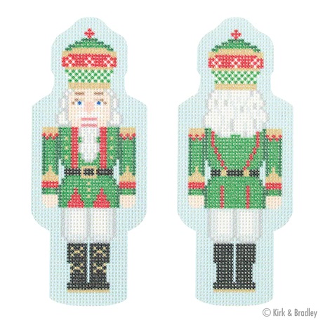 click here to view larger image of Double-Sided Nutcracker Ornament - Green (printed canvas)