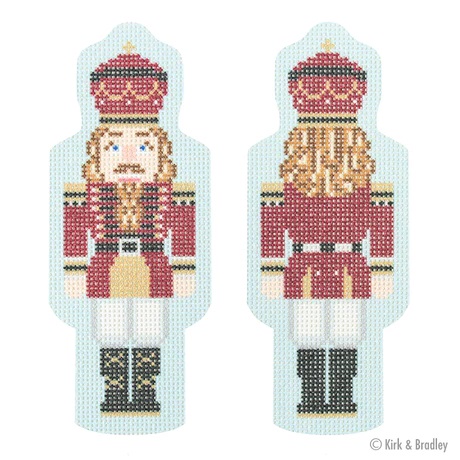 click here to view larger image of Double-Sided Nutcracker Ornament - Maroon (printed canvas)