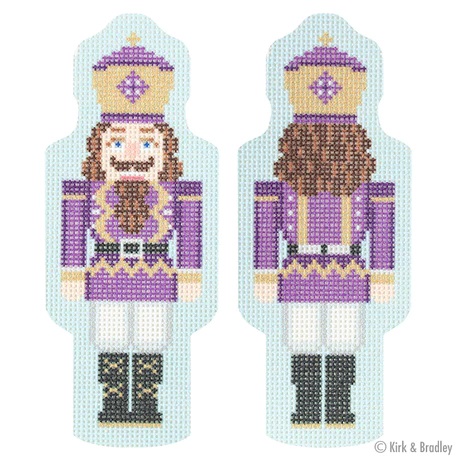 click here to view larger image of Double-Sided Nutcracker Ornament - Purple (printed canvas)