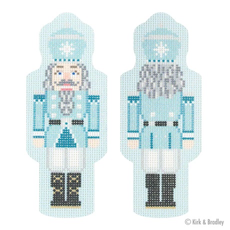 click here to view larger image of Double-Sided Nutcracker Ornament - Light Blue (printed canvas)