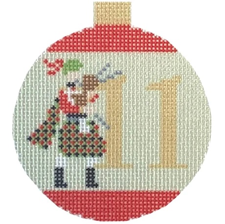 click here to view larger image of 12 Days Baubles - 11 Pipers Piping (printed canvas)