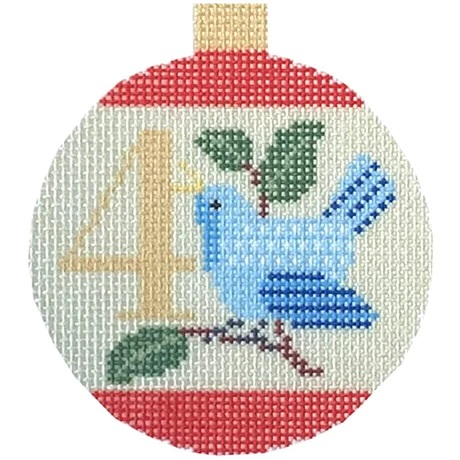 click here to view larger image of 12 Days Baubles - 4 Calling Birds (printed canvas)