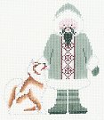 click here to view larger image of Eskimo Santa w/Malamute (hand painted canvases)